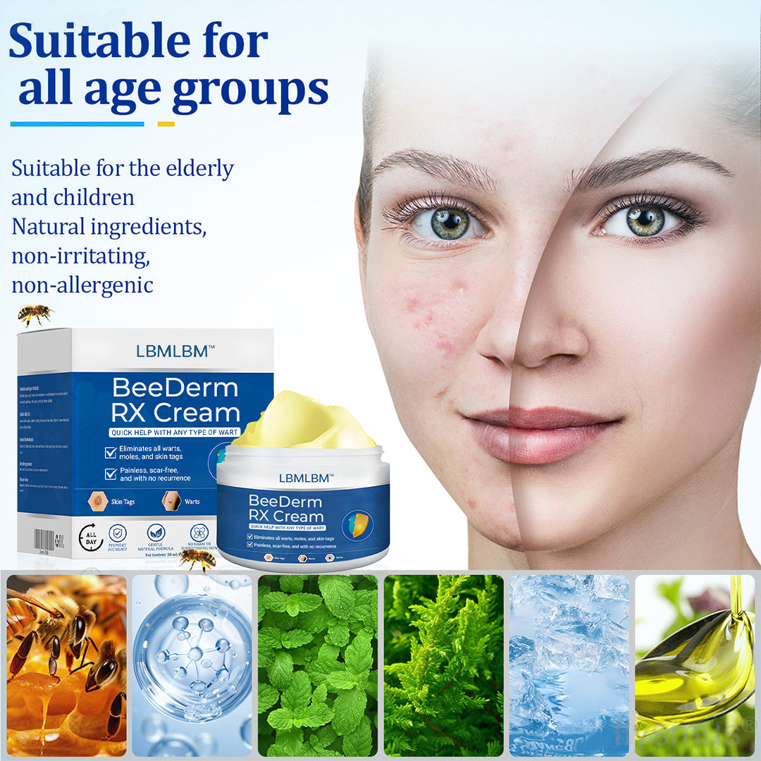 đŠââď¸LBMLBM⢠BeeDerm RX Cream, Painless, easy and gentle fix for warts, skin tags, lumps, infections, cysts and scars