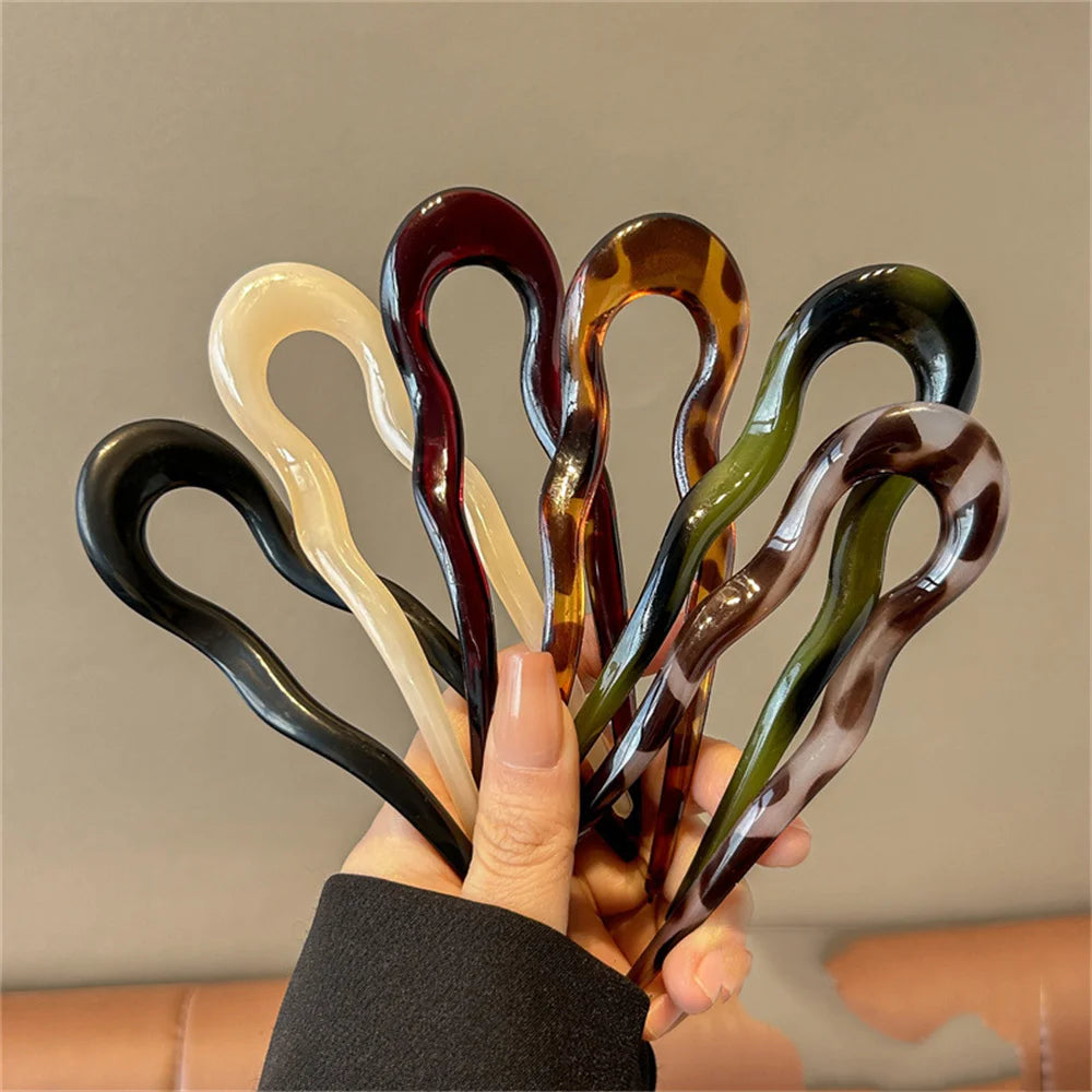 U-Shaped Tortoiseshell Hair Fork