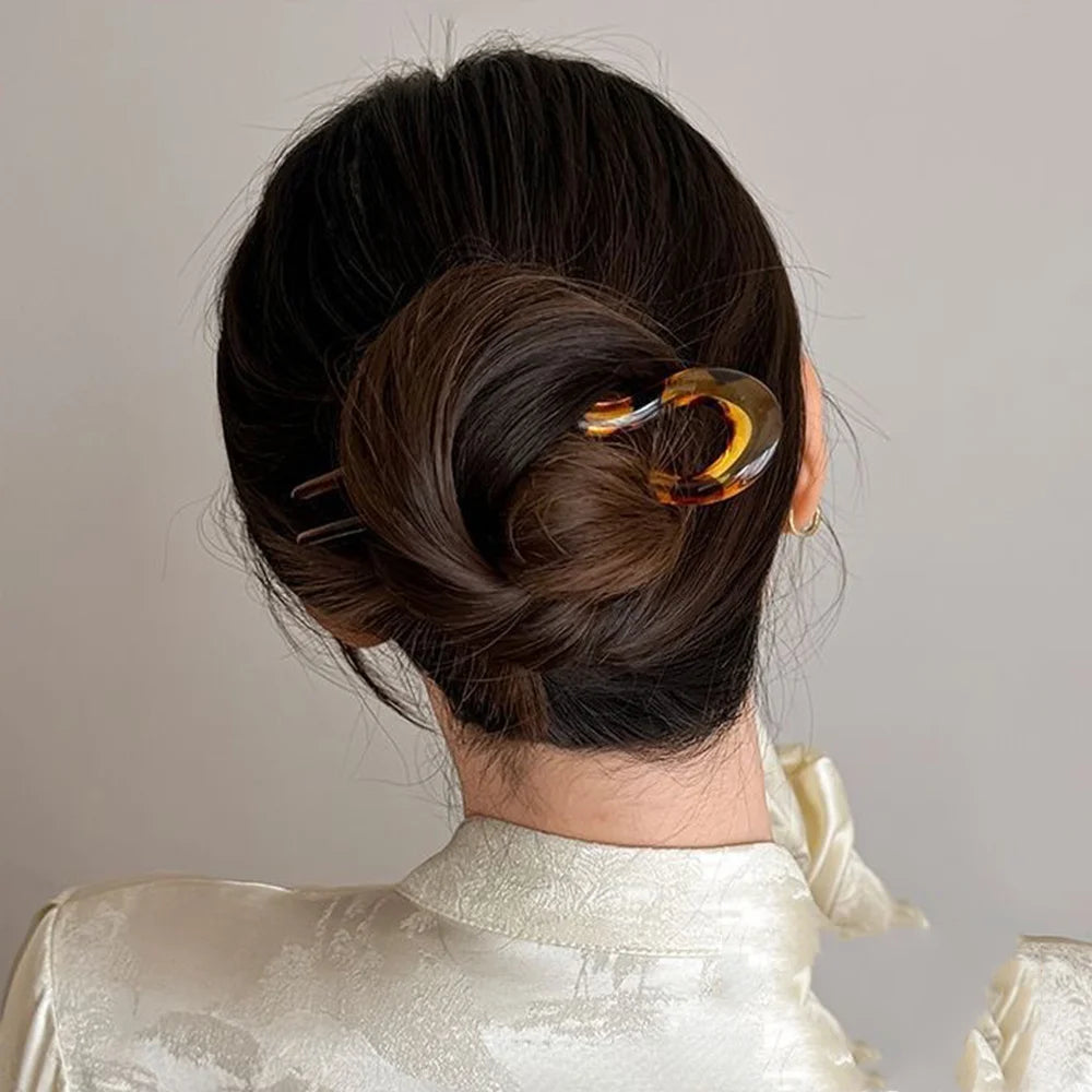 U-Shaped Tortoiseshell Hair Fork