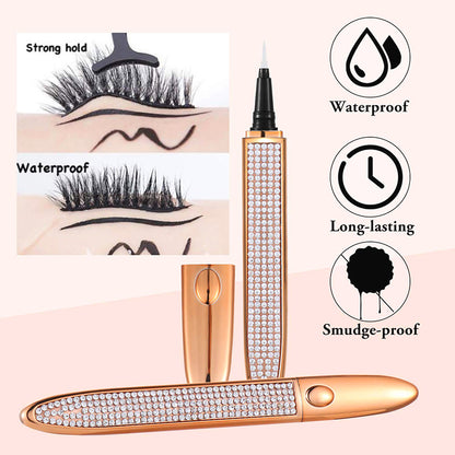 Seurico™ Two-in-One Eyeliner & False Eyelash Adhesive Pen - Glue -Free, Waterproof