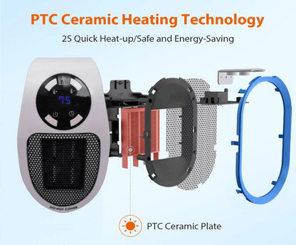 🔥450W Plug-in Electric Heater with Adjustable Thermostat🌡️Heating Your Home🏠