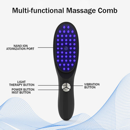 Multi-functional Hair Growth Massage Comb (Light Therapy+Ultrasonic Vibration+Nano Ion Atomization)