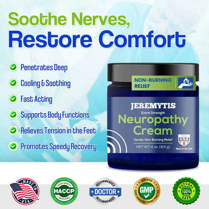 JEREMYTIS™ Neuropathy Relief Cream, Pain Relief for Feet, Toes, Legs, Hands & Arms