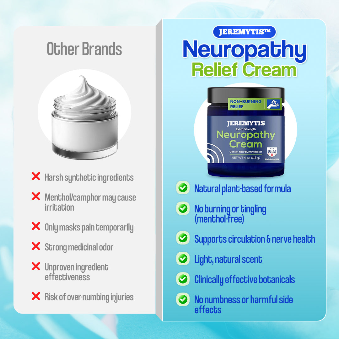 JEREMYTIS™ Neuropathy Relief Cream, Pain Relief for Feet, Toes, Legs, Hands & Arms