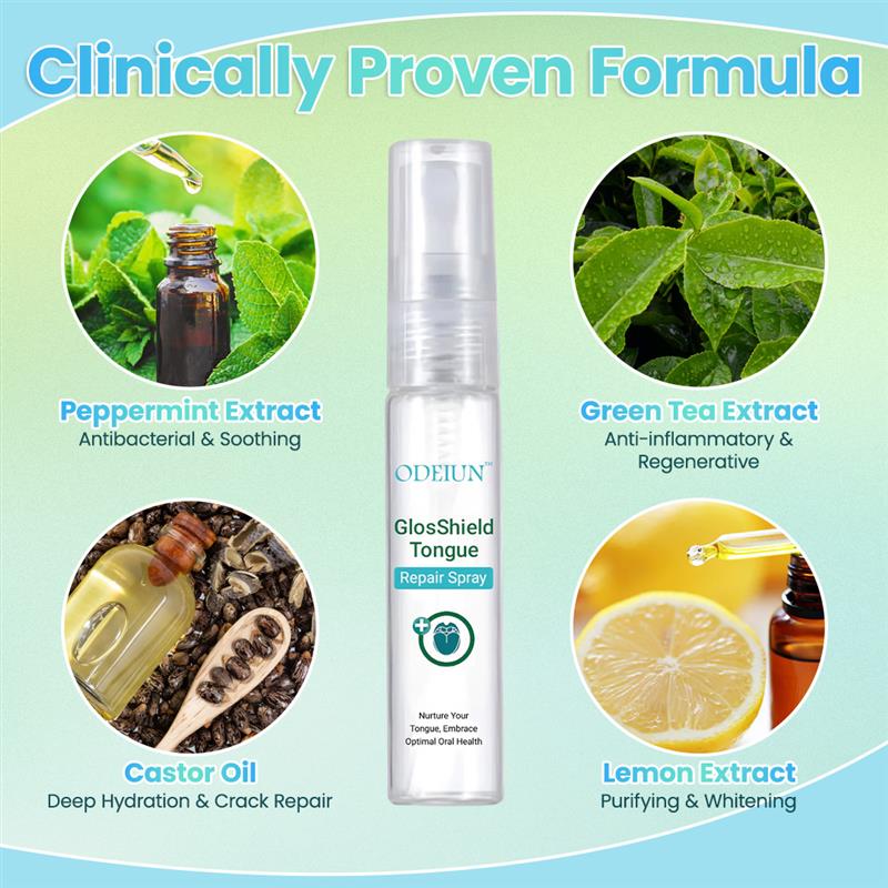 ODEIUN™ GlosShield Tongue Repair Spray – 🌿 Heal & Revitalize Your Tongue for a Fresh Breath and Smooth Feel! 🦷💧