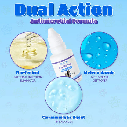 🩺 ODEIUN® Pet EarPro Drops FM+ | Vet-Grade Treatment for Mites, Yeast & Bacteria