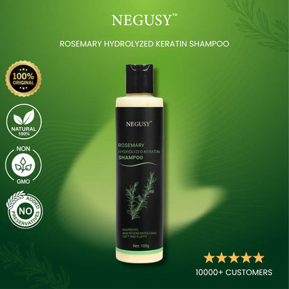 Negusy™ Rosemary Hydrolyzed Keratin Shampoo — Strengthening, Anti-Hair Loss & Scalp-Soothing Formula (30ml)
