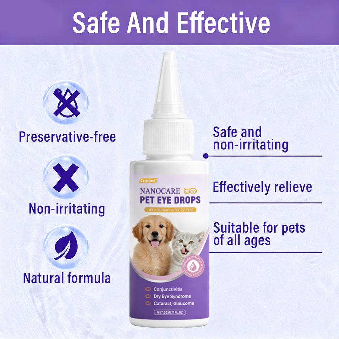 👩‍⚕️Zakdavi™ NanoCare Pet Eye Drops ☑️ TGA Approved | Relieves Conjunctivitis, Dry Eyes, Cataracts, and Keratitis🐶 🐈️