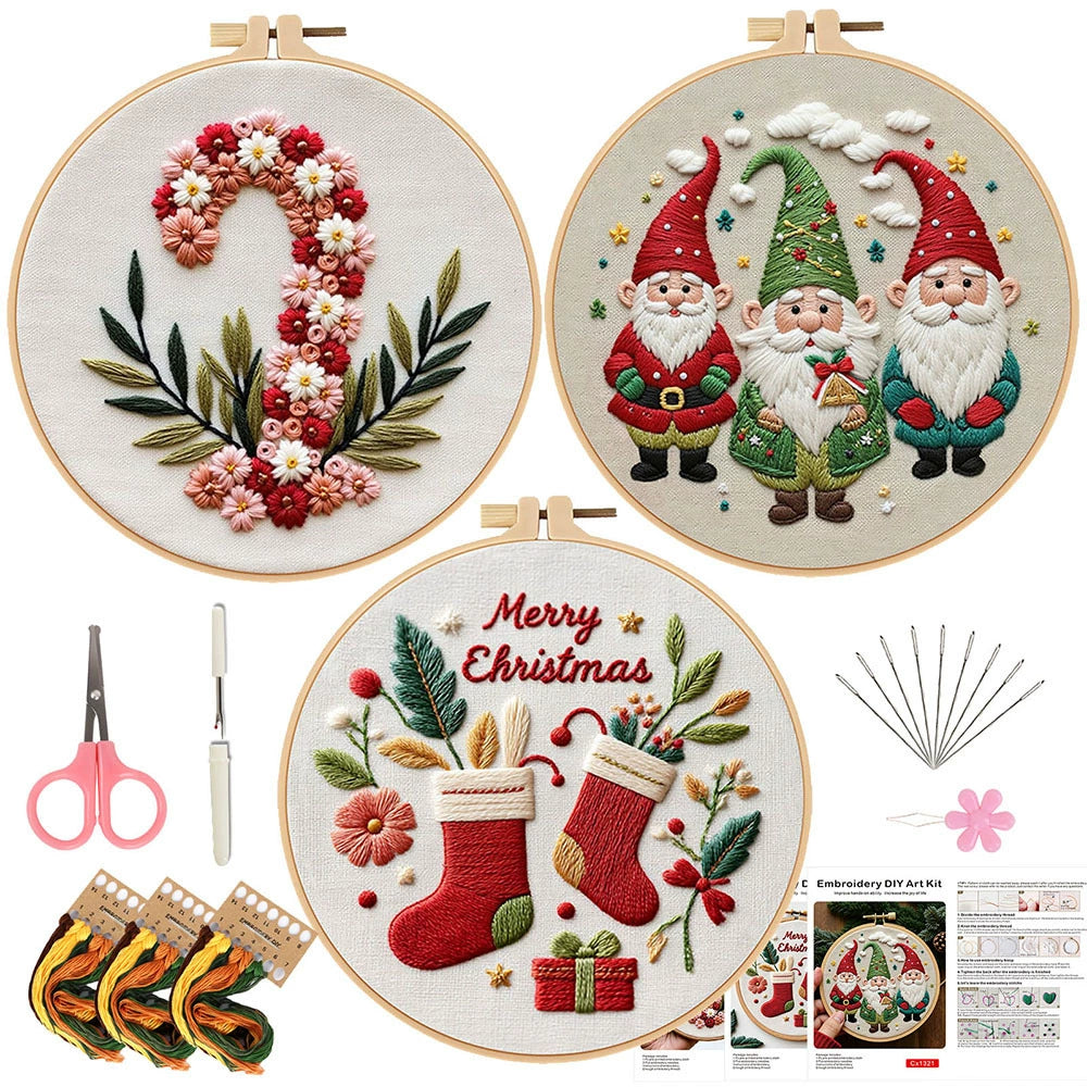 2025 Christmas Embroidery DIY Kit – Handmade Holiday Craft Set & Gift Idea