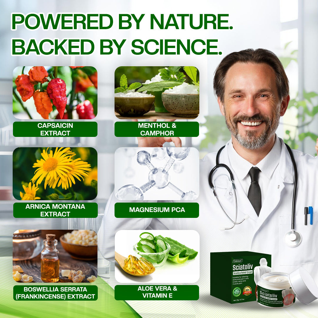 ✨ ODEIUN™ Sciatoliv Sciatica Relief Cream – Soothe Nerve Pain & Restore Mobility 💚