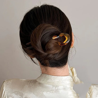 U-Shaped Tortoiseshell Hair Fork