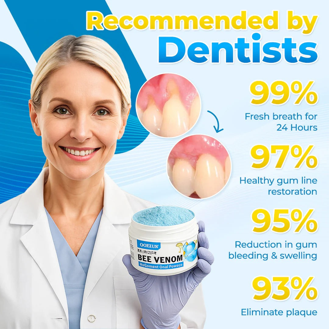 Odeiun™ Bee Venom Gum Repair Powder 🐝 (ADA Approved) 🎁 Flash Sale – Restore Teeth & Gums Now!