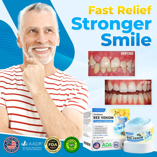 Odeiun™ Bee Venom Gum Repair Powder 🐝 (ADA Approved) 🎁 Flash Sale – Restore Teeth & Gums Now!