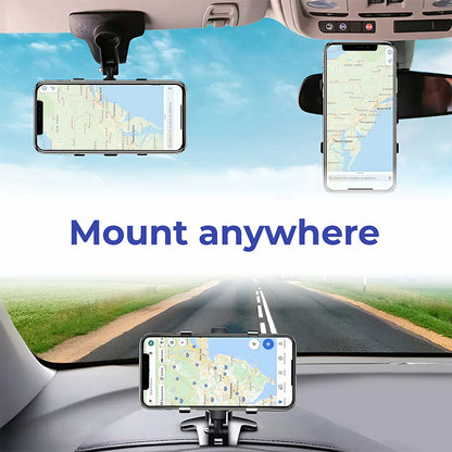 Rock-solid phone stability, zero view obstruction — the 360° car mount every driver needs!