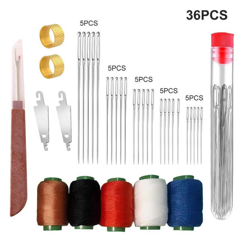 ✂️ Complete Sewing Kit – 34 Durable Needles for Home & Travel