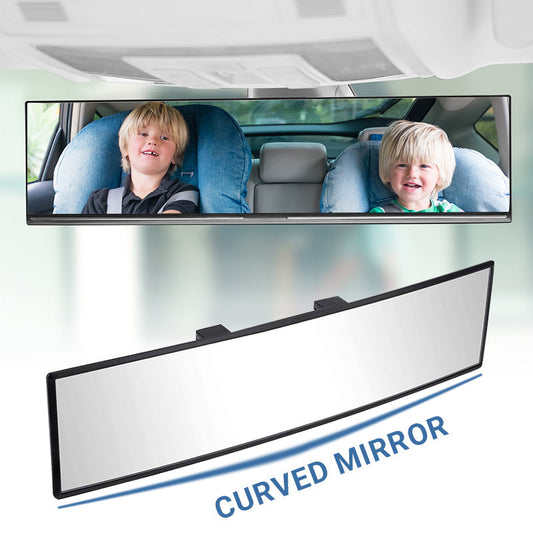 🚗👁️ Wide Curved Car Rearview Mirror – Universal Fit, Easy Install & Expanded Vision for Safer Driving