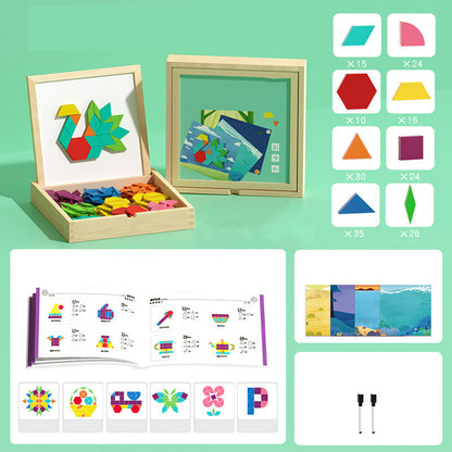Montessori Magnetic Pattern Blocks - STEM Logic & Brain Teaser Puzzle (Travel Friendly) 🧩