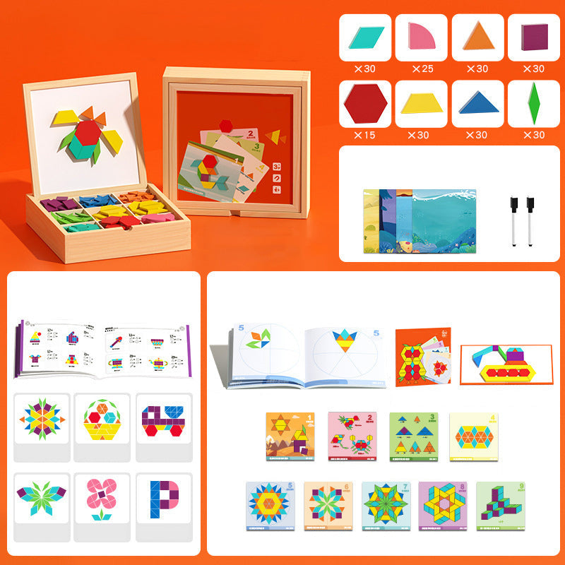 Montessori Magnetic Pattern Blocks - STEM Logic & Brain Teaser Puzzle (Travel Friendly) 🧩